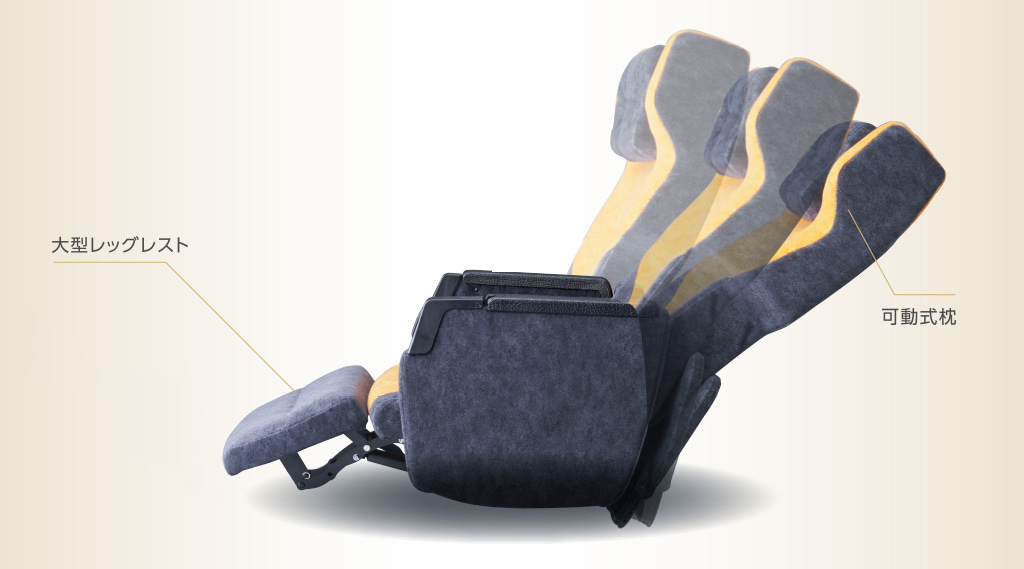 大型レッグレスト 可動式枕